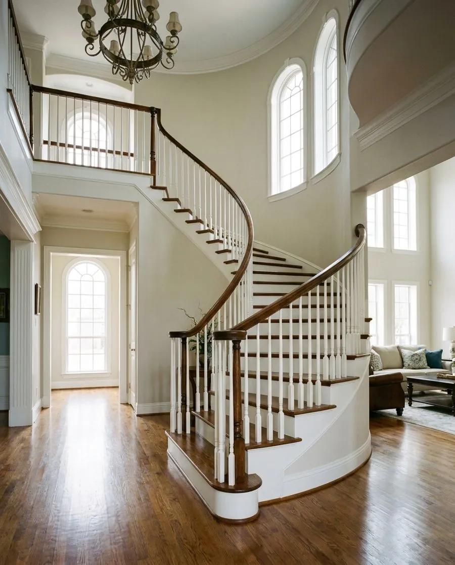 Staircase and hallway after house cleaning in a large Southlake home